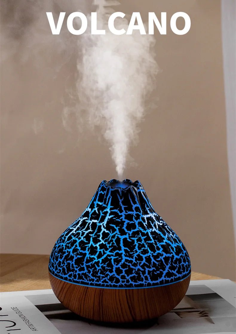 1pc 300ML USB Air Humidifier Small Volcano Humidifier with Colorful Night Lights, Simulation Colorful Flame Humidifier - TonicTrove