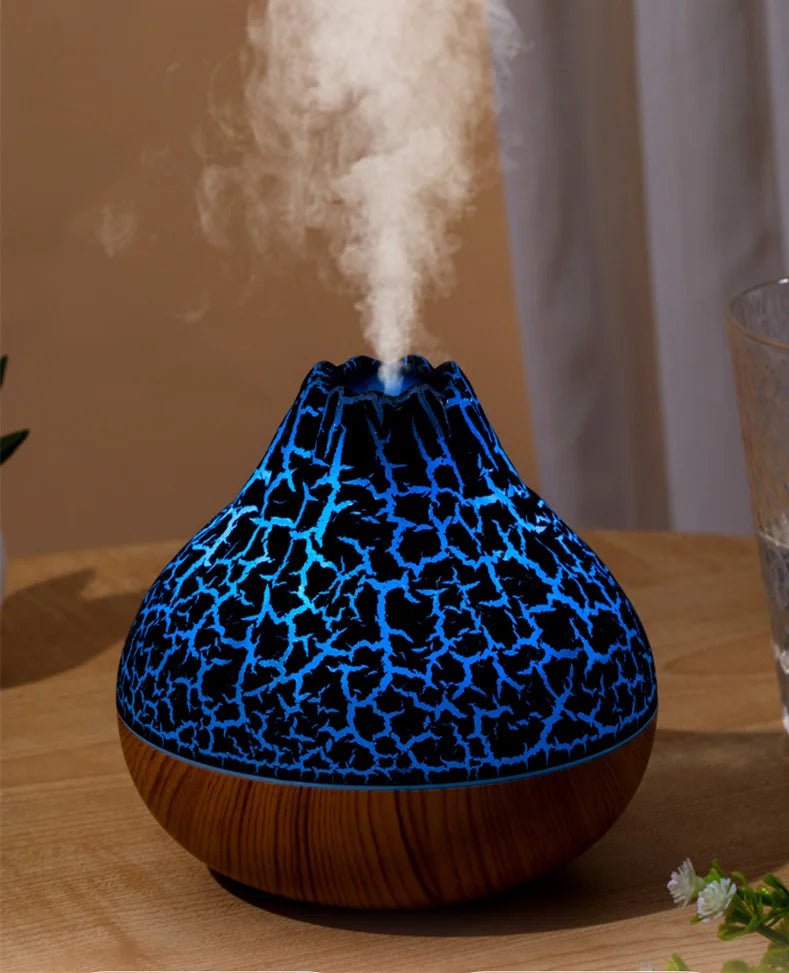 1pc 300ML USB Air Humidifier Small Volcano Humidifier with Colorful Night Lights, Simulation Colorful Flame Humidifier - TonicTrove