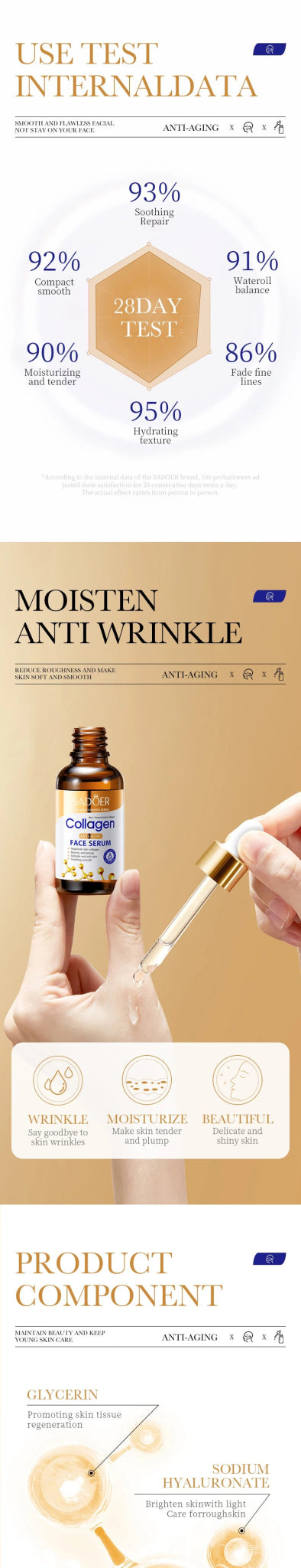 3pcs Collagen Face Serum skincare Facial Essence Liquid Firming Moisturizing Nourishing Facial Serum Skin Care - TonicTrove