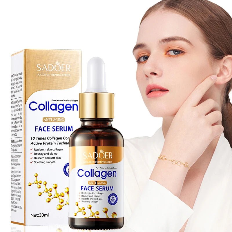 3pcs Collagen Face Serum skincare Facial Essence Liquid Firming Moisturizing Nourishing Facial Serum Skin Care - TonicTrove