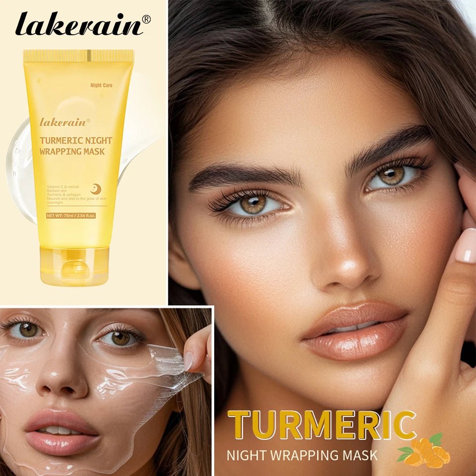 75ml Turmeric Night Wrapping Mask Collagen Face Mask Collagen Deep Hydration Moisturizing Sleeping Peel Off Mask Skin Care - TonicTrove