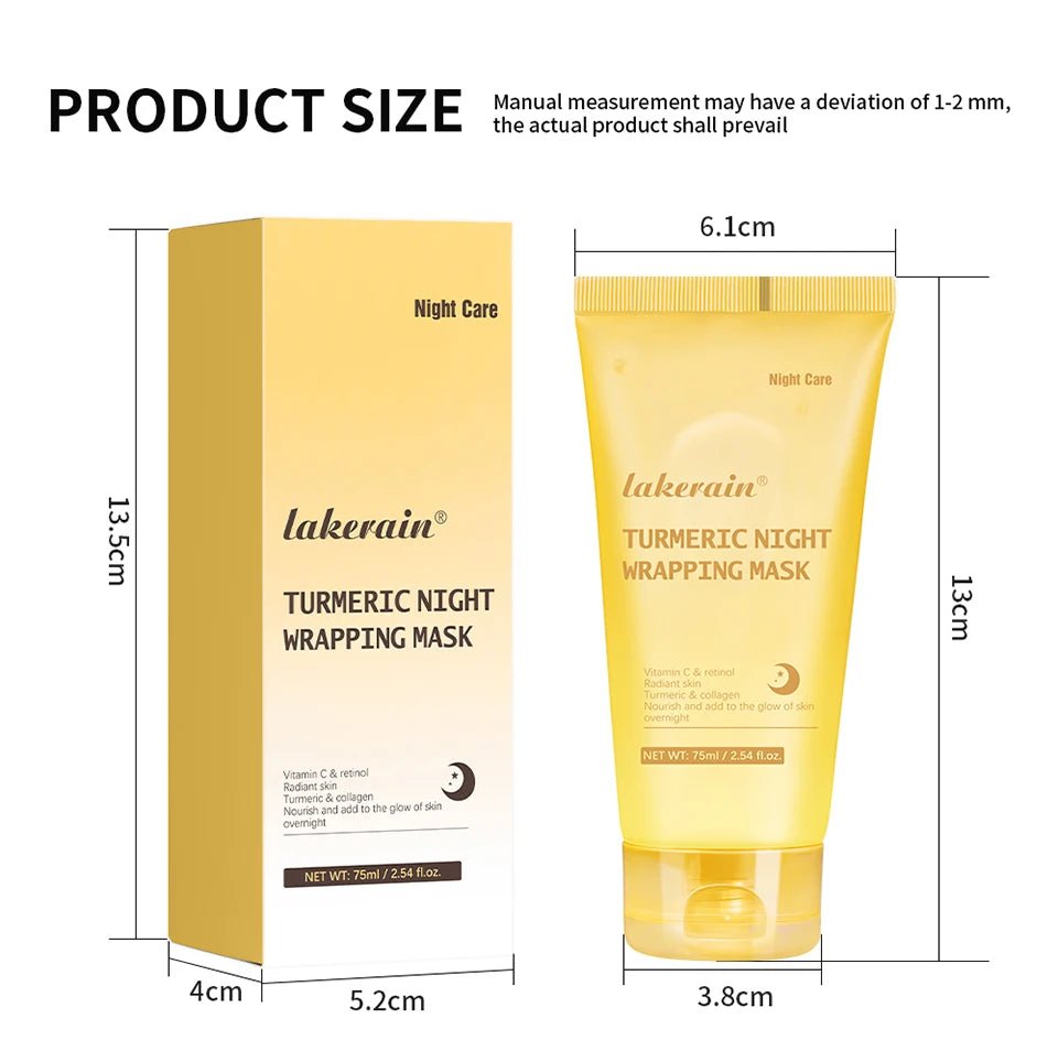 75ml Turmeric Night Wrapping Mask Collagen Face Mask Collagen Deep Hydration Moisturizing Sleeping Peel Off Mask Skin Care - TonicTrove