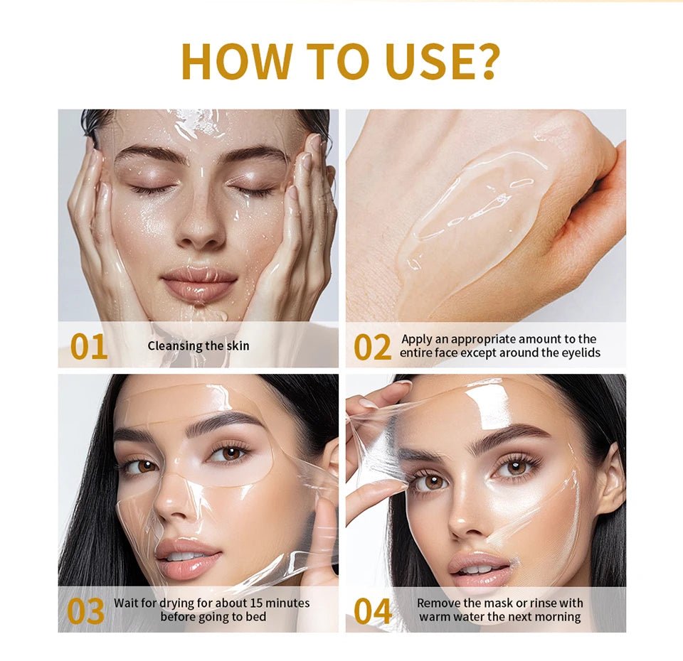 75ml Turmeric Night Wrapping Mask Collagen Face Mask Collagen Deep Hydration Moisturizing Sleeping Peel Off Mask Skin Care - TonicTrove