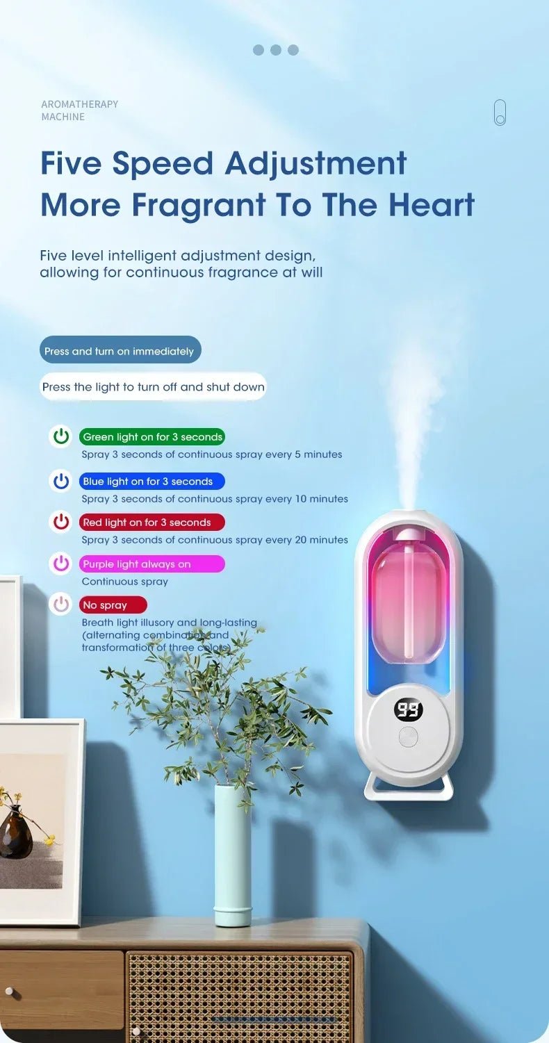 Automatic Home Fragrance Machine Essential Oil Diffuser Nebulizer Perfume Scent Machine for Kitchen and Toilet Deodorization - TonicTrove