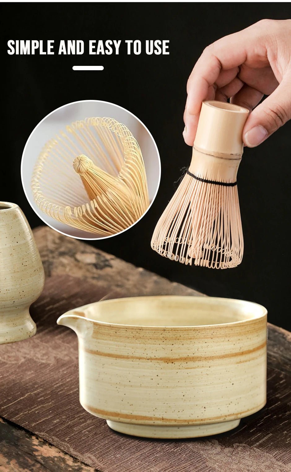 Japanese Matcha Whisk Stand Tea Ceremony Matcha Bowl Bamboo Whisk Grinder Brushes Tea Tools Holder Tea Accessories Teaware - TonicTrove
