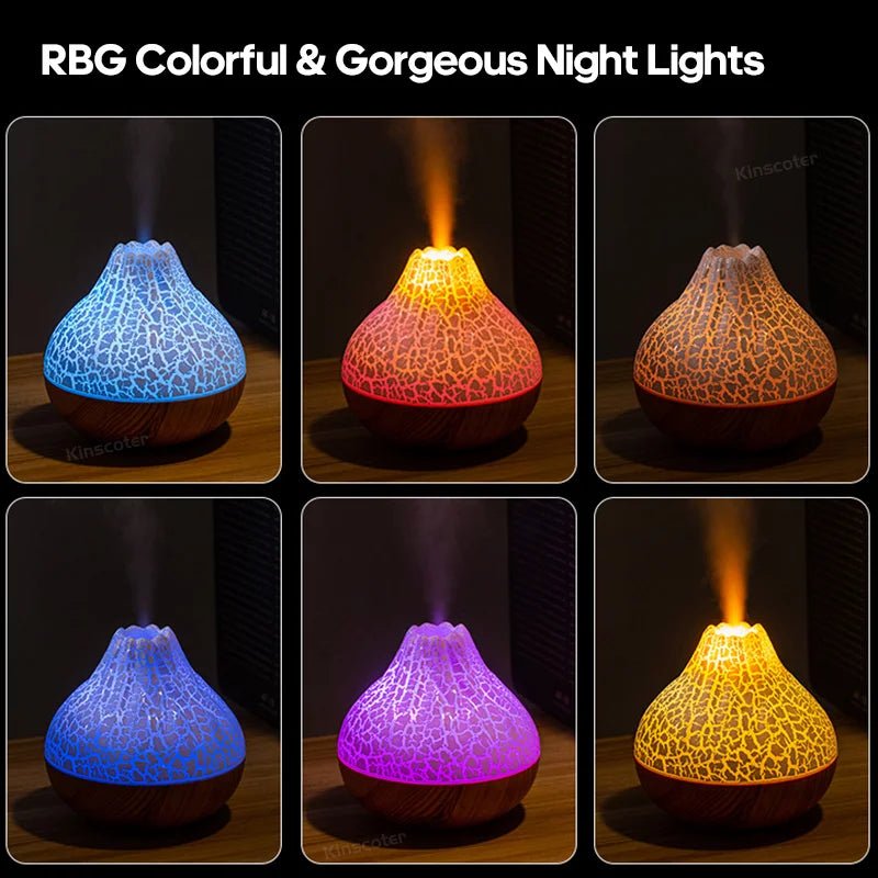 Multi choice light up Colourful Volcano Air Humidifier 300ml - TonicTrove