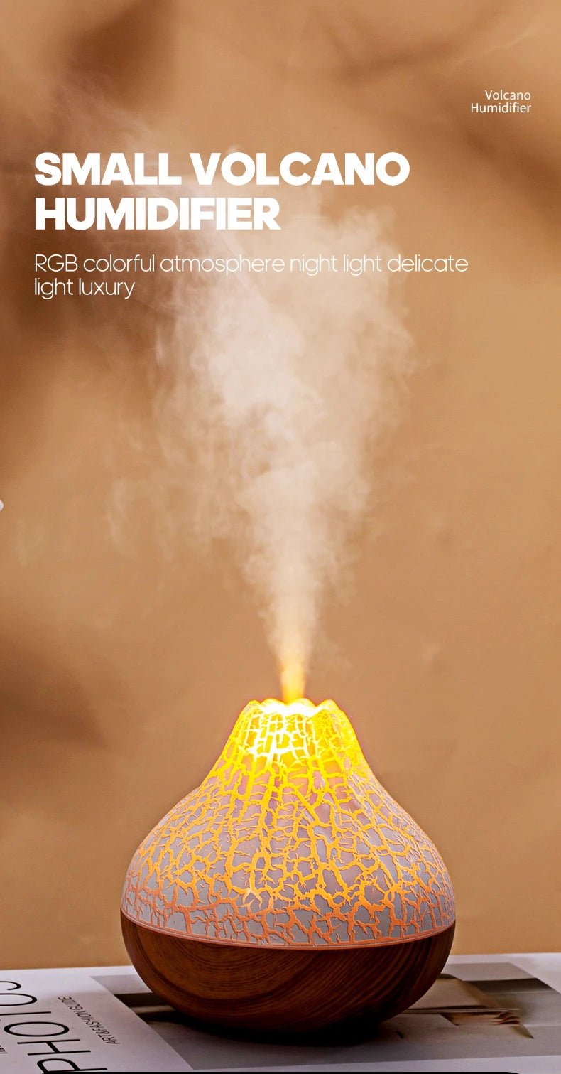 Multi choice light up Colourful Volcano Air Humidifier 300ml - TonicTrove