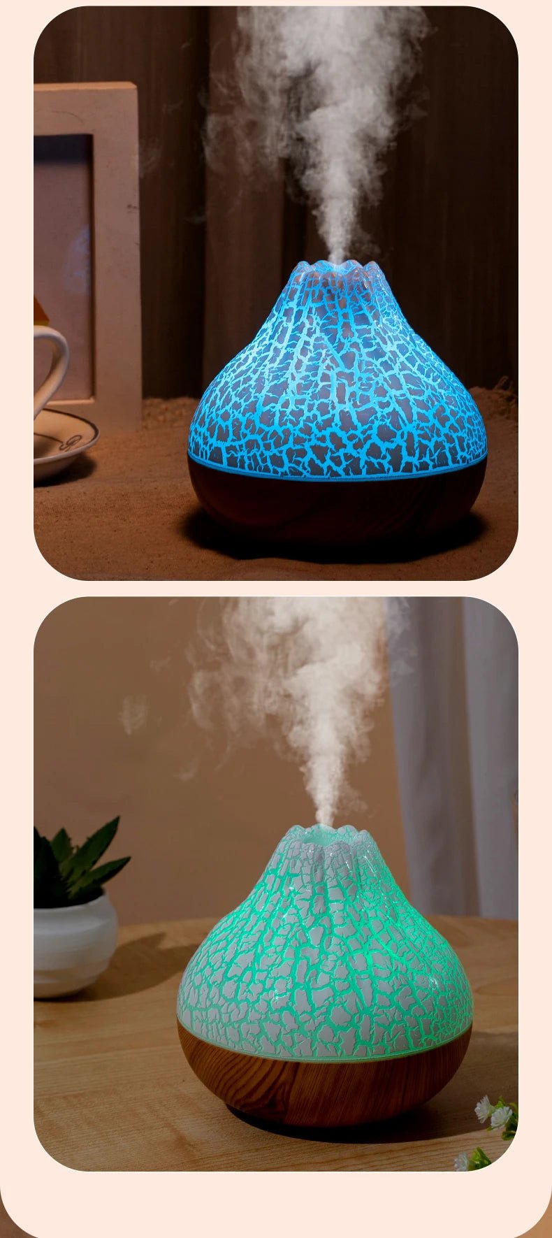Multi choice light up Colourful Volcano Air Humidifier 300ml - TonicTrove