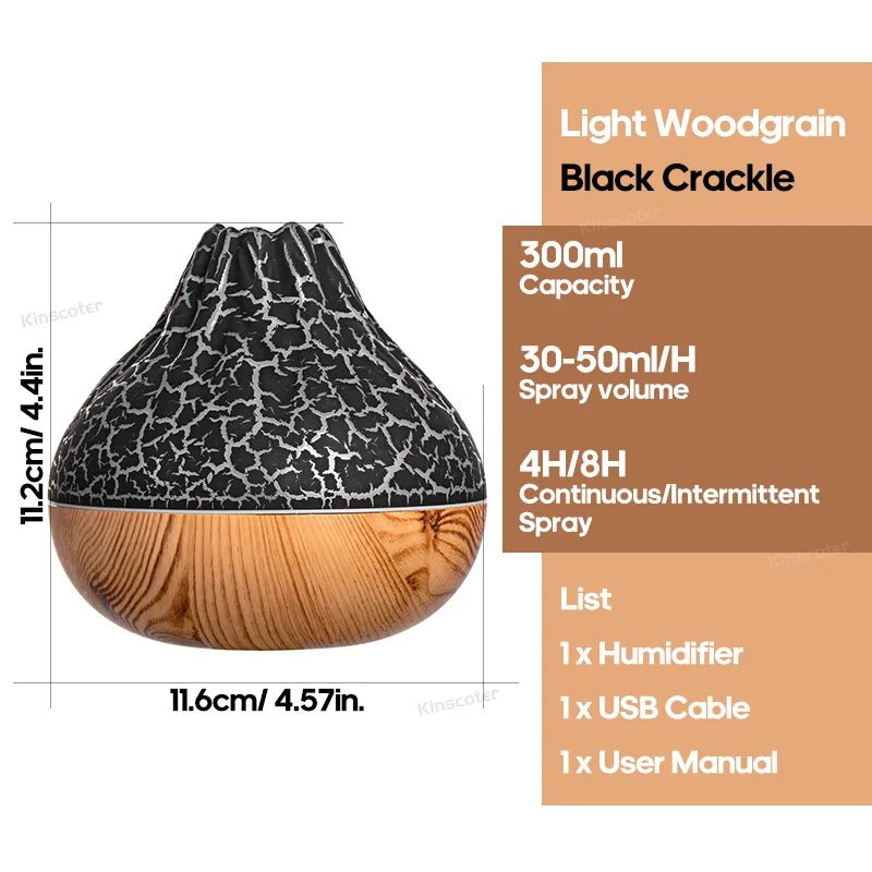 Multi choice light up Colourful Volcano Air Humidifier 300ml - TonicTrove