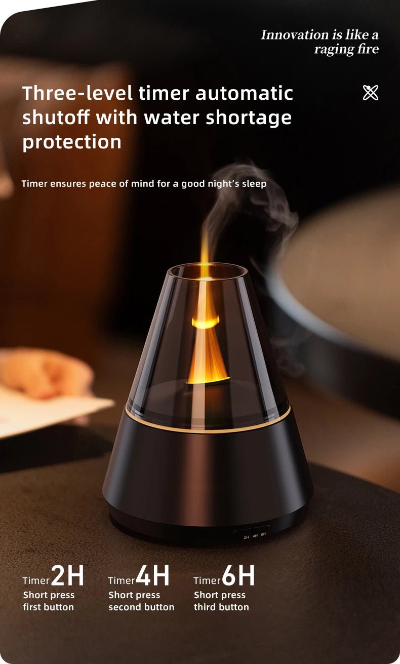 New Home Mini Simulated Candle Flame Aroma Diffuser with Colorful Night Lights 150ml Water Tank USB Air Humidifier 3 - speed Timer - TonicTrove