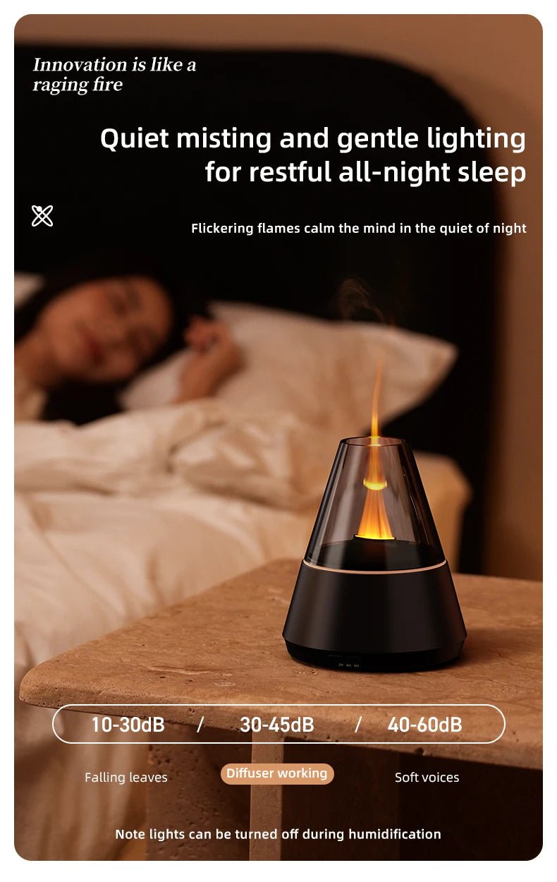 New Home Mini Simulated Candle Flame Aroma Diffuser with Colorful Night Lights 150ml Water Tank USB Air Humidifier 3 - speed Timer - TonicTrove