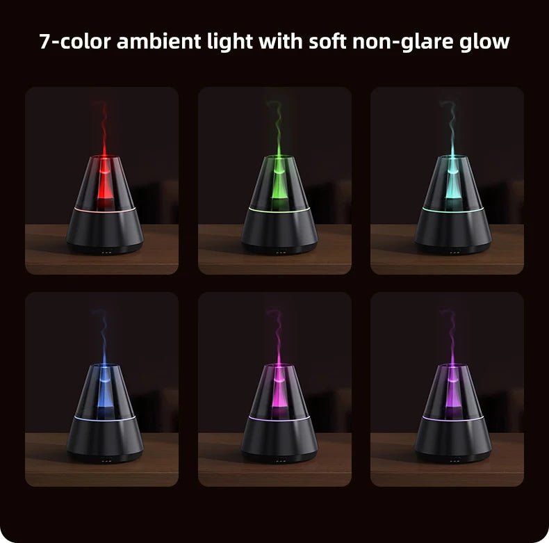 New Home Mini Simulated Candle Flame Aroma Diffuser with Colorful Night Lights 150ml Water Tank USB Air Humidifier 3 - speed Timer - TonicTrove