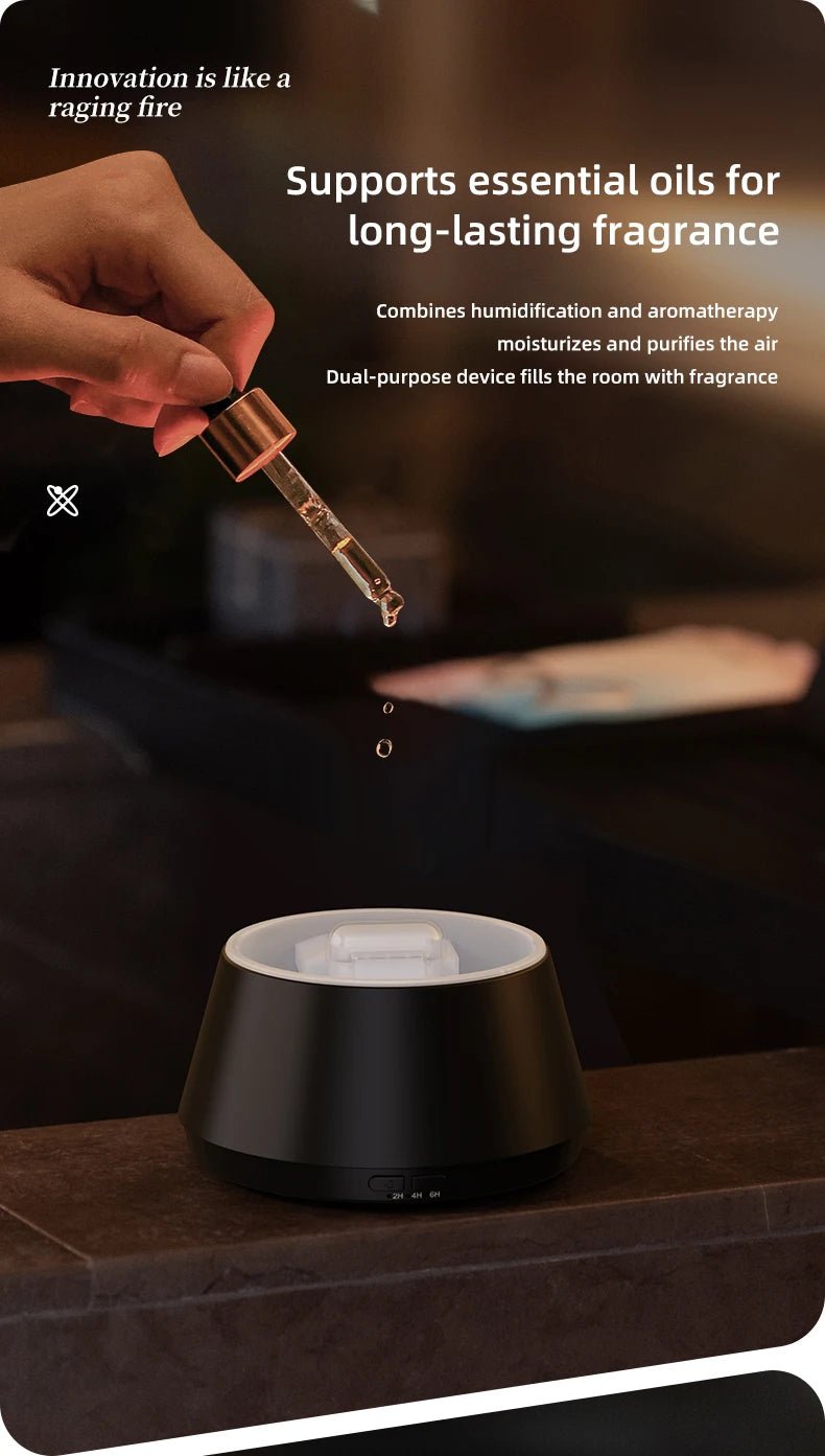New Home Mini Simulated Candle Flame Aroma Diffuser with Colorful Night Lights 150ml Water Tank USB Air Humidifier 3 - speed Timer - TonicTrove