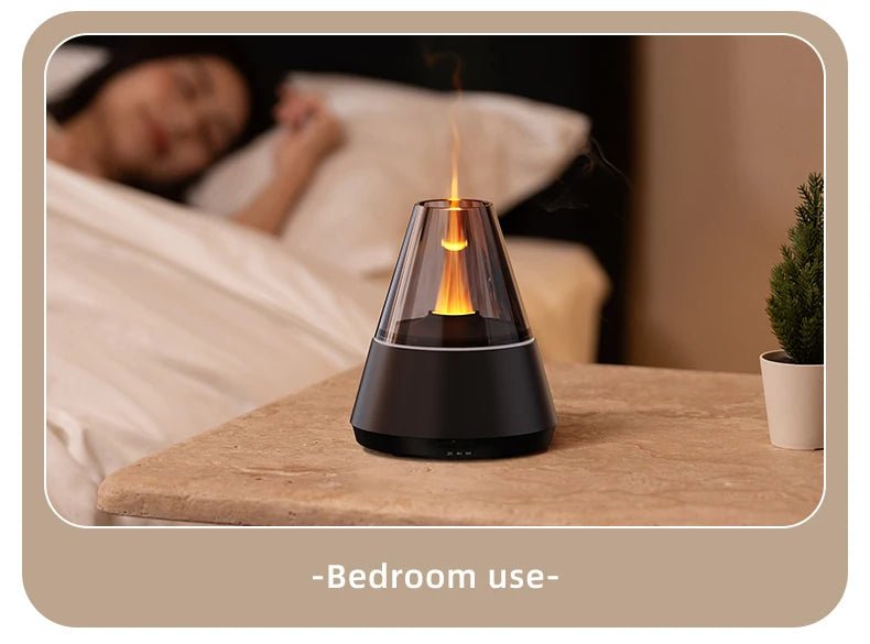 New Home Mini Simulated Candle Flame Aroma Diffuser with Colorful Night Lights 150ml Water Tank USB Air Humidifier 3 - speed Timer - TonicTrove