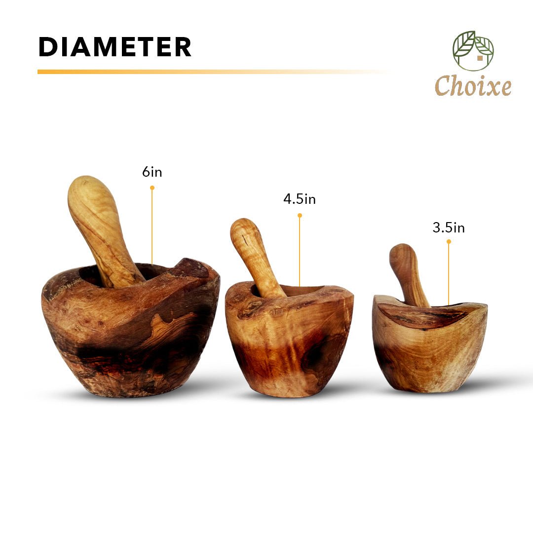 Olive Wood Rustic Mortar and Pestle - TonicTrove