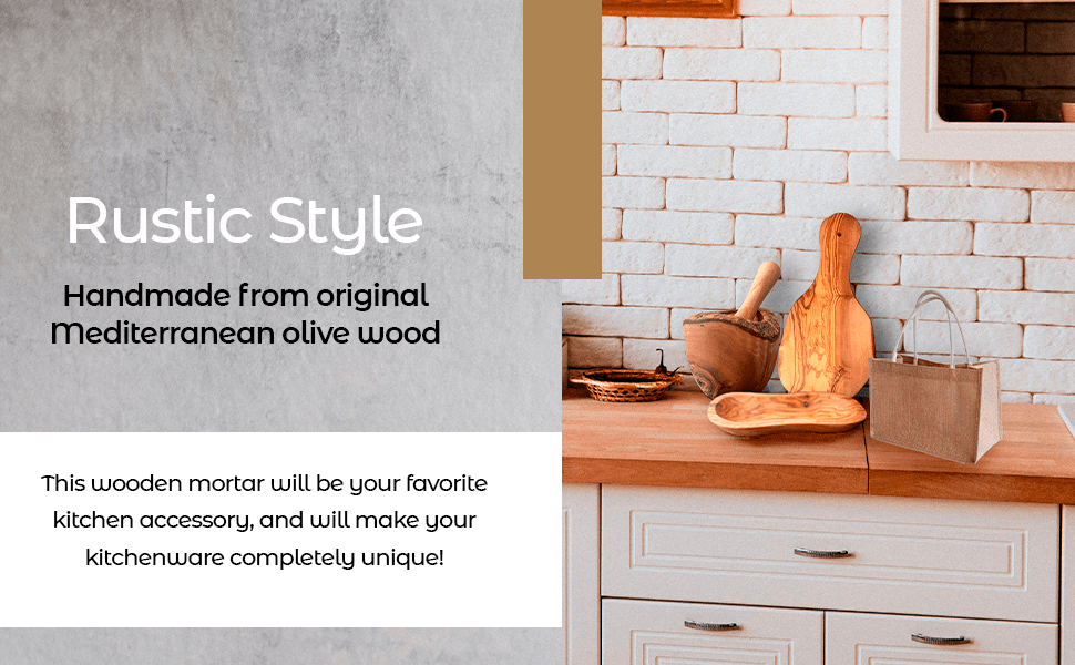 Olive Wood Rustic Mortar and Pestle - TonicTrove