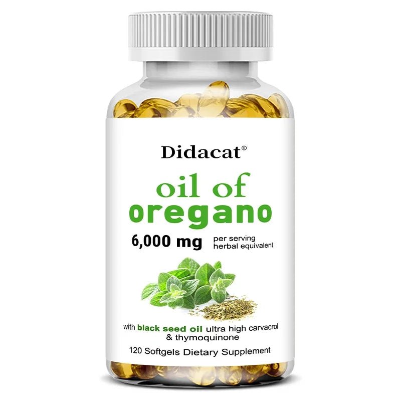 Oregano Oil Softgels Capsules - Contains Black Seed Oil, Promotes Digestion & Intestinal Health, Antioxidant, Improve Immunity H - TonicTrove