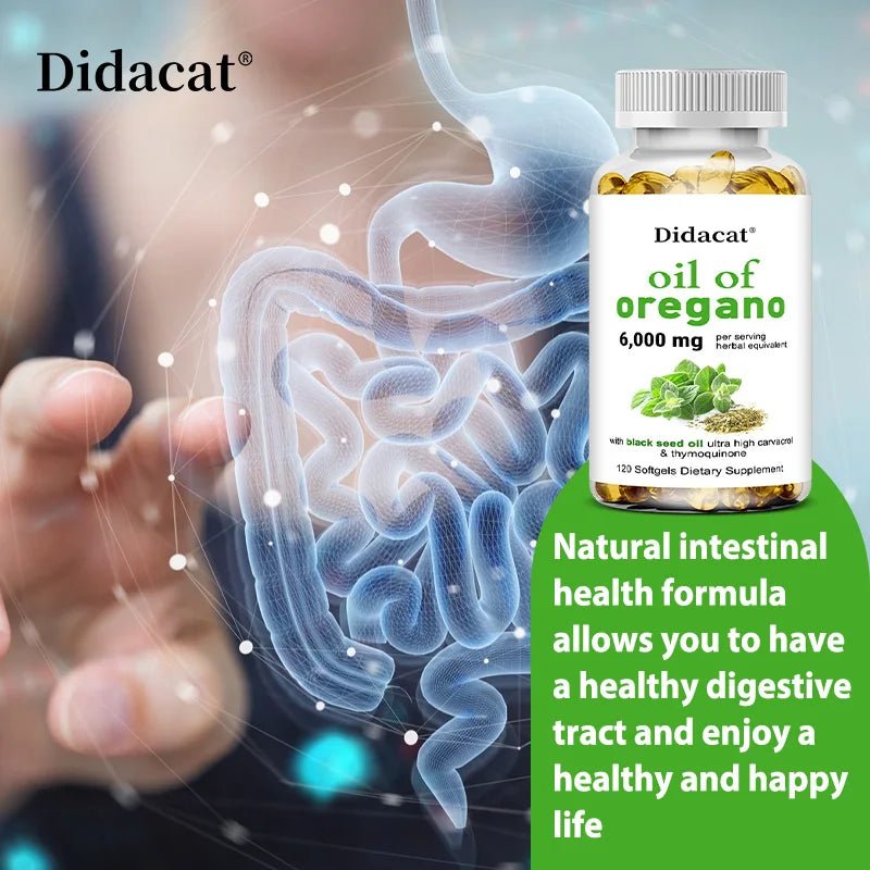 Oregano oil softgels for intestinal health, antioxidant, digestive health, immune support - TonicTrove