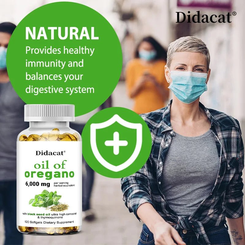 Oregano oil softgels for intestinal health, antioxidant, digestive health, immune support - TonicTrove