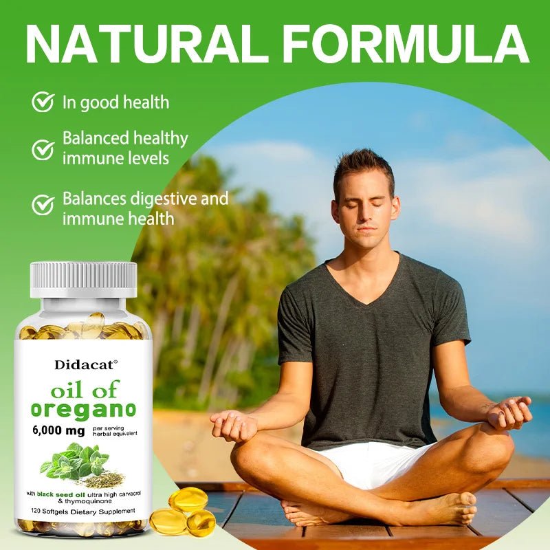 Oregano oil softgels for intestinal health, antioxidant, digestive health, immune support - TonicTrove