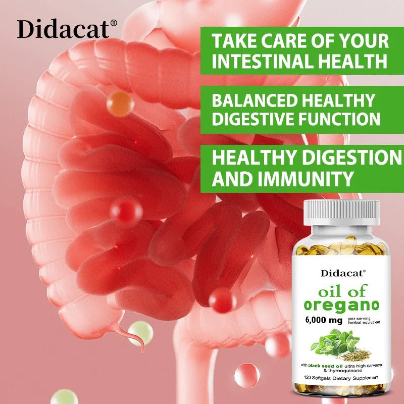 Oregano oil softgels for intestinal health, antioxidant, digestive health, immune support - TonicTrove