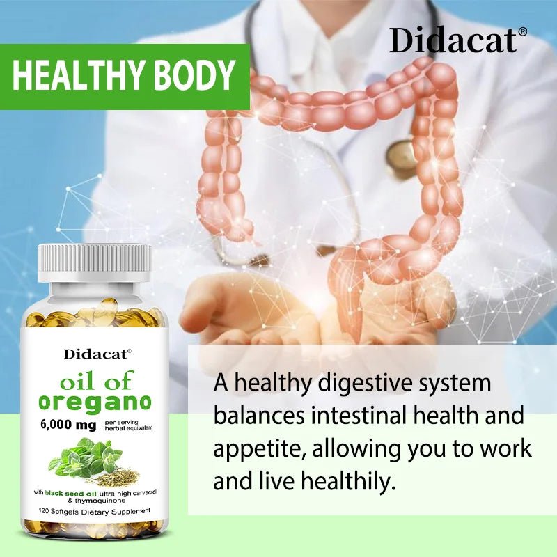 Oregano oil softgels for intestinal health, antioxidant, digestive health, immune support - TonicTrove