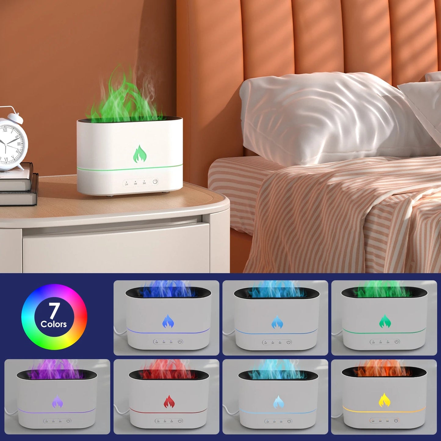 Relaxing flame Colourful humidifier - TonicTrove