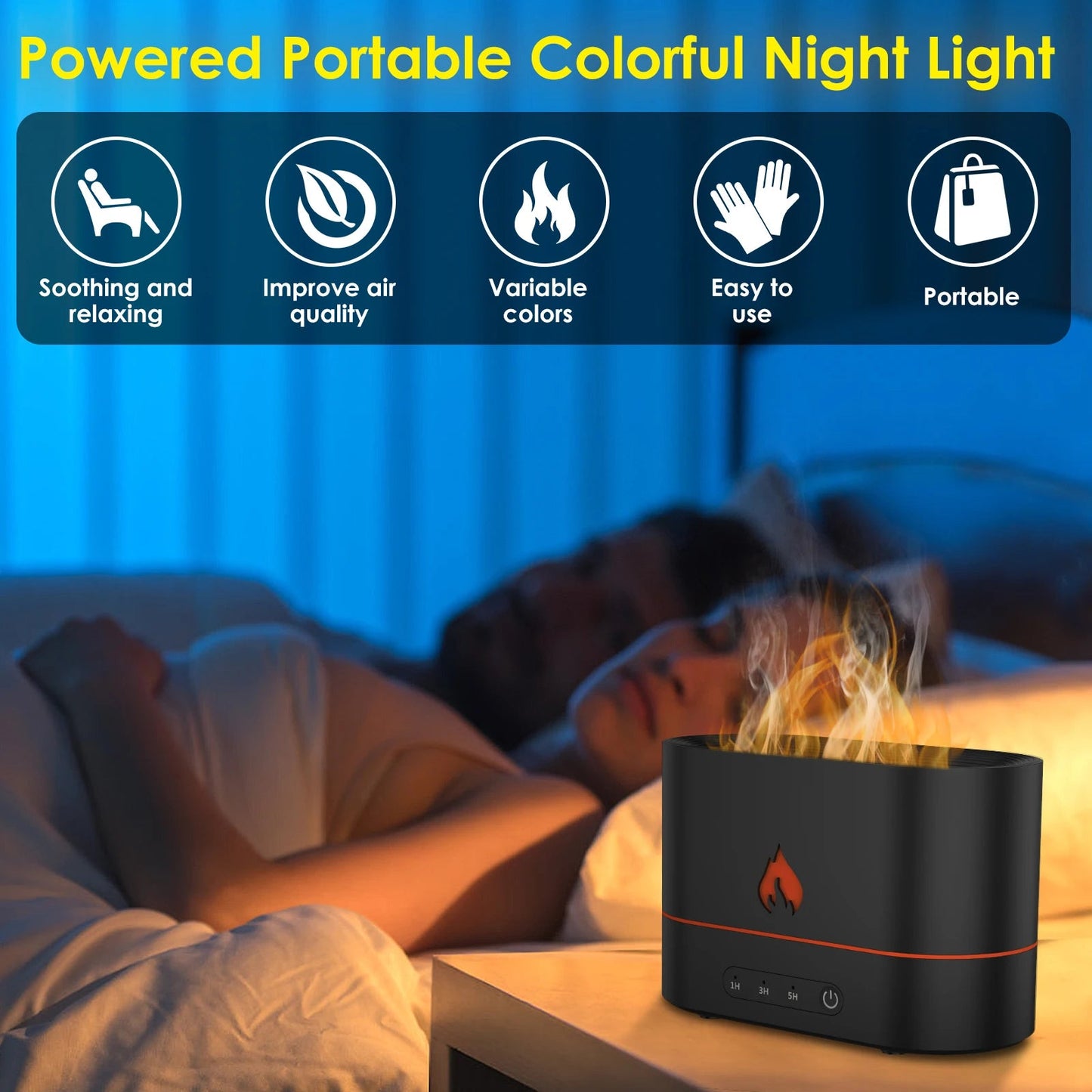 Relaxing flame Colourful humidifier - TonicTrove