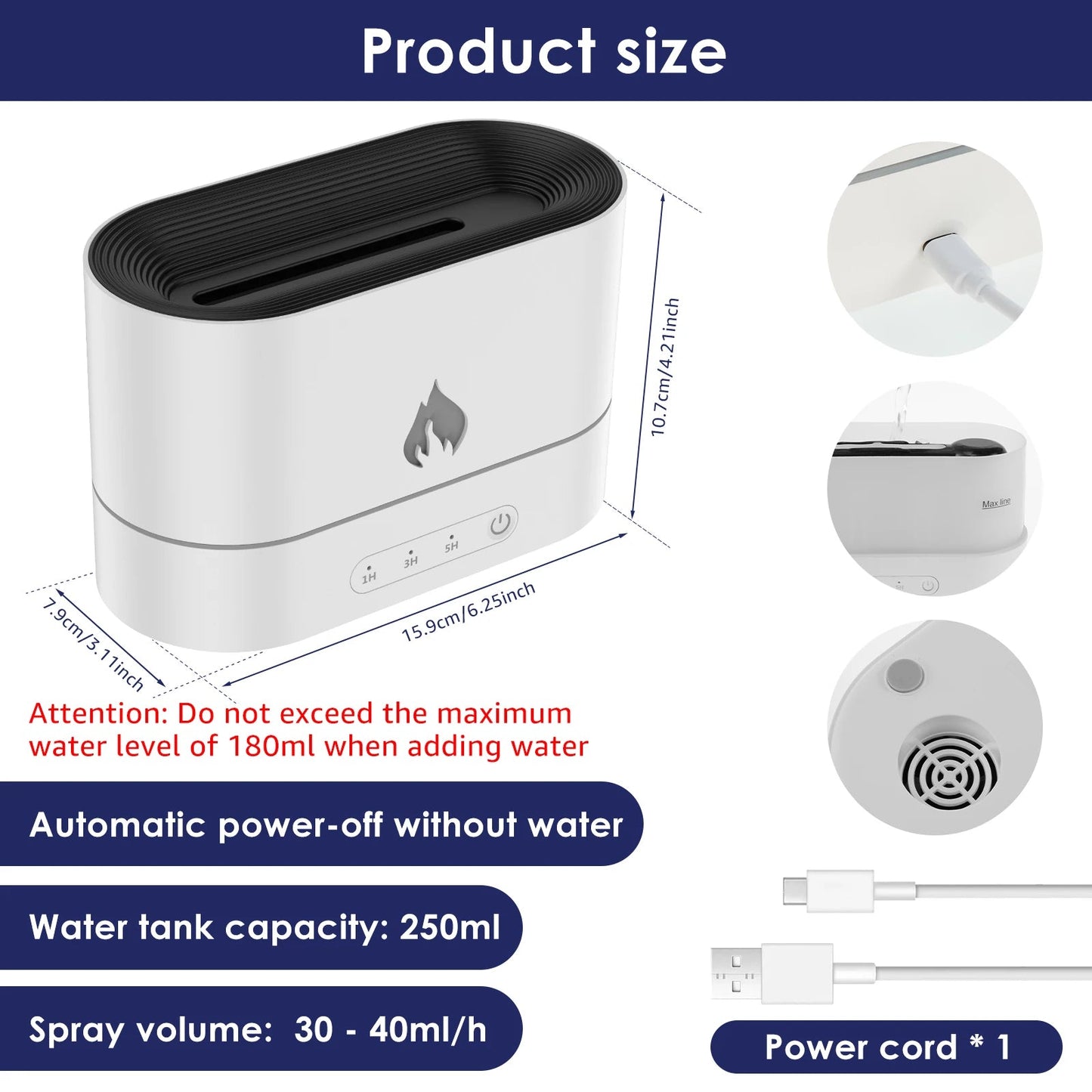 Relaxing flame Colourful humidifier - TonicTrove