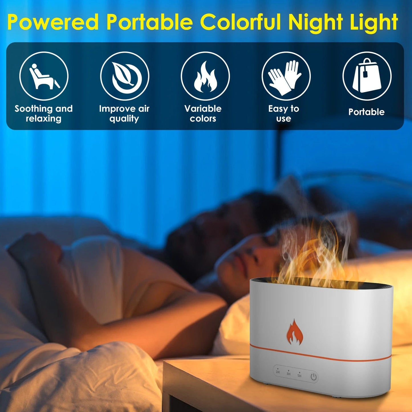 Relaxing flame Colourful humidifier - TonicTrove