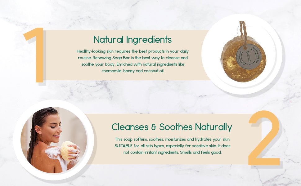 Renewing Soap Bar. Chamomile, Honey, and Coconut Oil. - TonicTrove