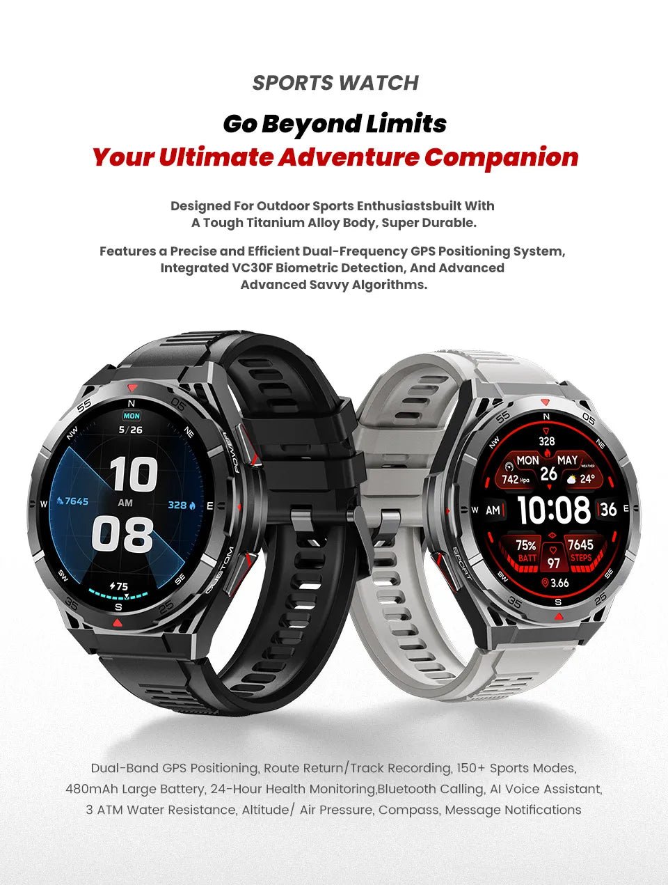 T - Rex 3 Smart watch (with GPS) - TonicTrove