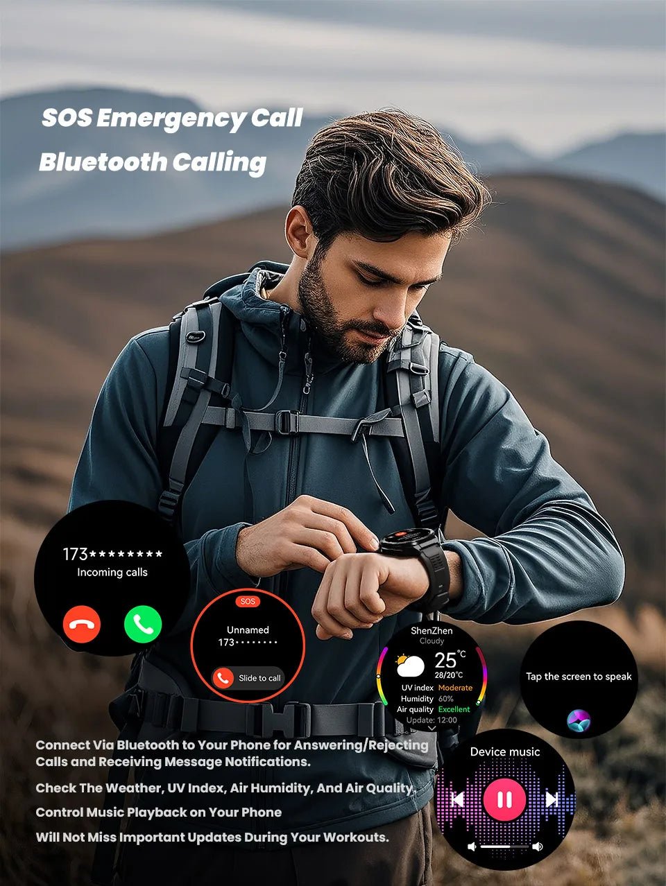 T - Rex 3 Smart watch (with GPS) - TonicTrove