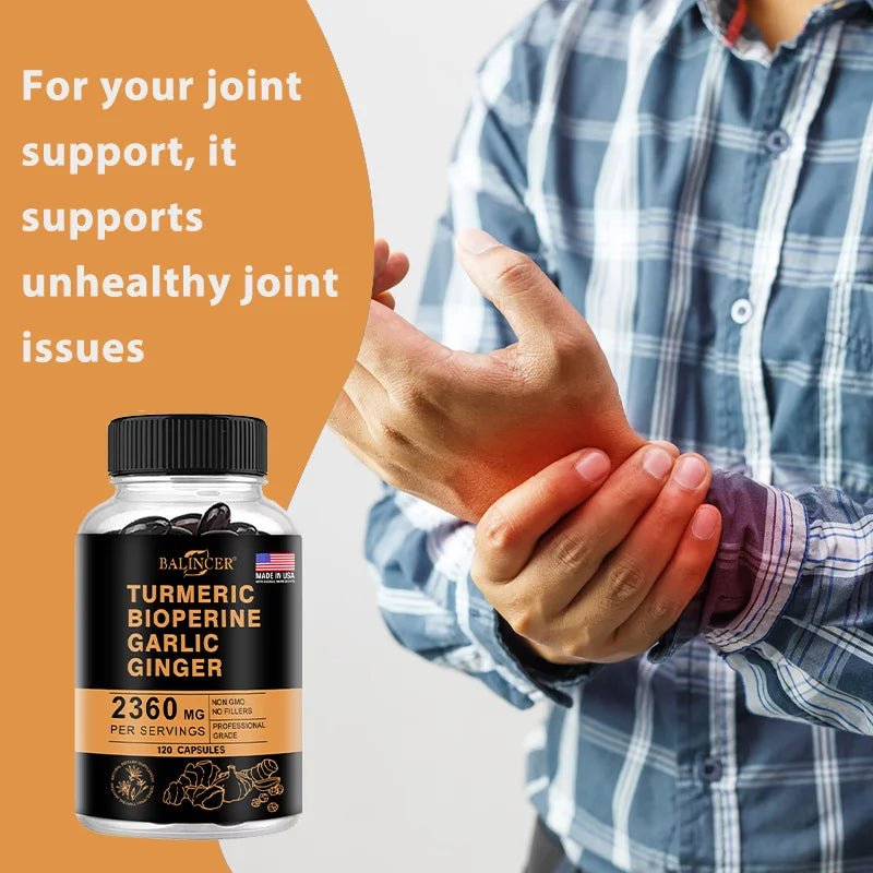 Turmeric Ginger Supplement for Digestive Health, Immune Health, Inflammation and Joint Health Powerful Formula - TonicTrove