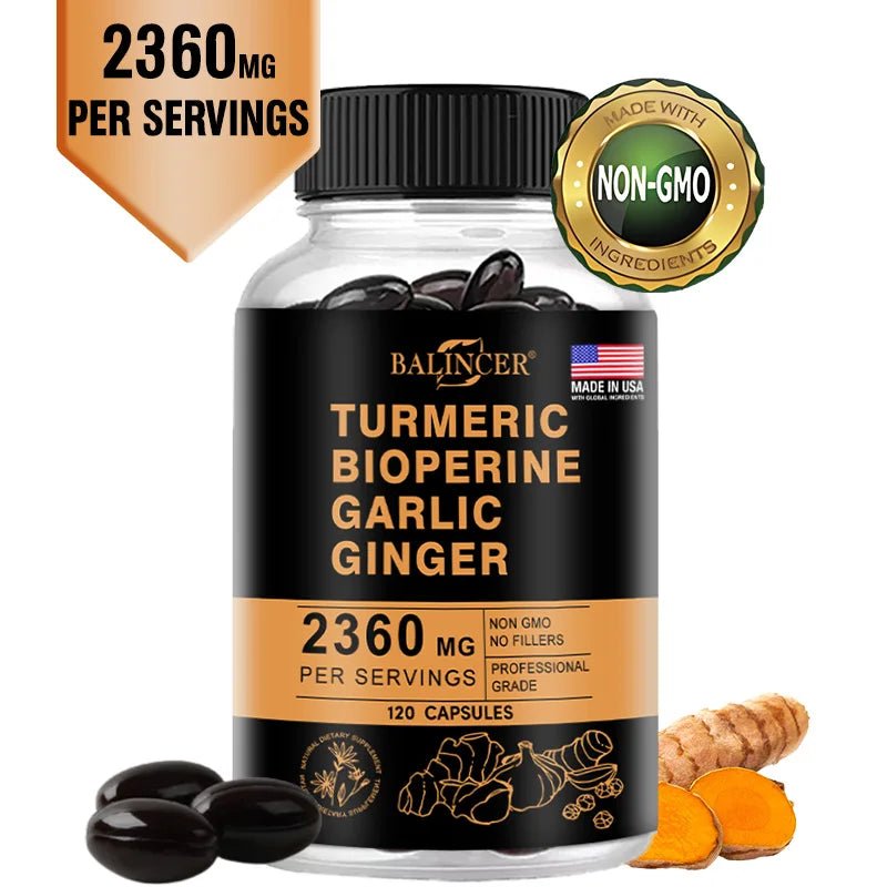 Turmeric Ginger Supplement for Digestive Health, Immune Health, Inflammation and Joint Health Powerful Formula - TonicTrove