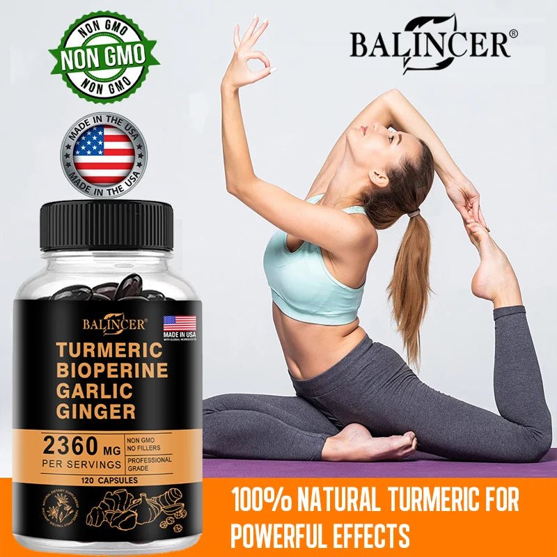 Turmeric Ginger Supplement for Digestive Health, Immune Health, Inflammation and Joint Health Powerful Formula - TonicTrove