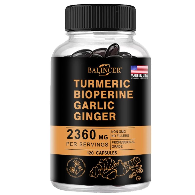 Turmeric Ginger Supplement for Digestive Health, Immune Health, Inflammation and Joint Health Powerful Formula - TonicTrove