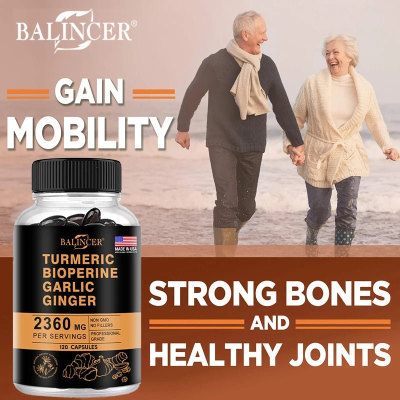 Turmeric Ginger Supplement for Digestive Health, Immune Health, Inflammation and Joint Health Powerful Formula - TonicTrove