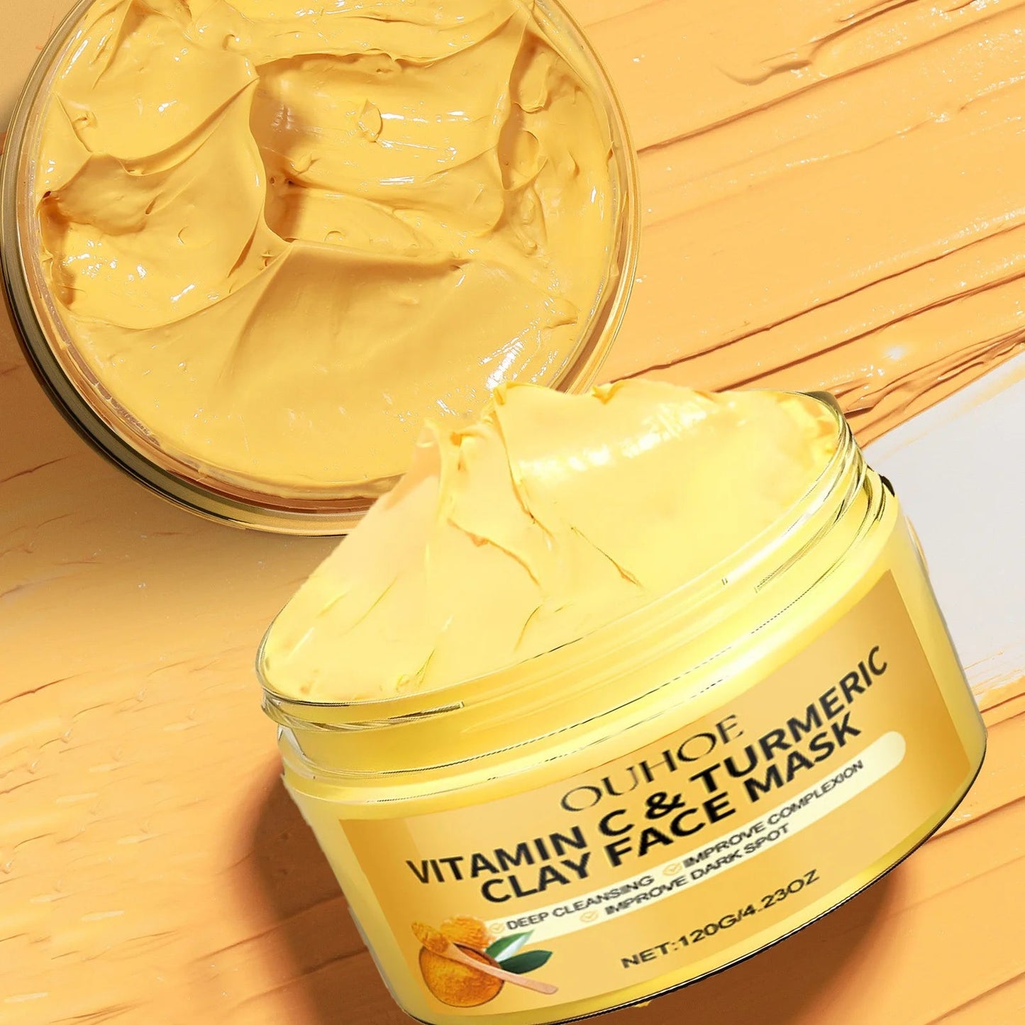 Vitamin C Exfoliating facial mask Turmeric Exfoliating facial mask Improve Pore Deep Cleaning facial mask Apply facial mask - TonicTrove