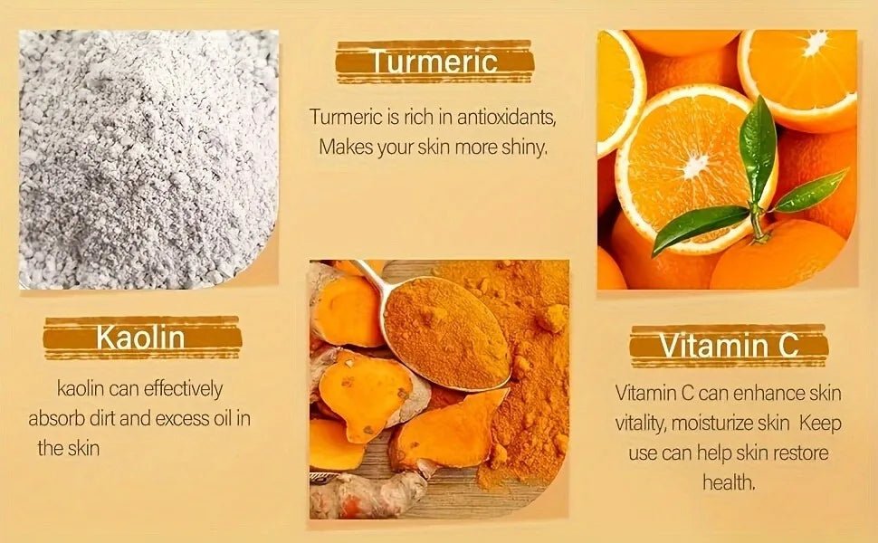 Vitamin C Exfoliating facial mask Turmeric Exfoliating facial mask Improve Pore Deep Cleaning facial mask Apply facial mask - TonicTrove