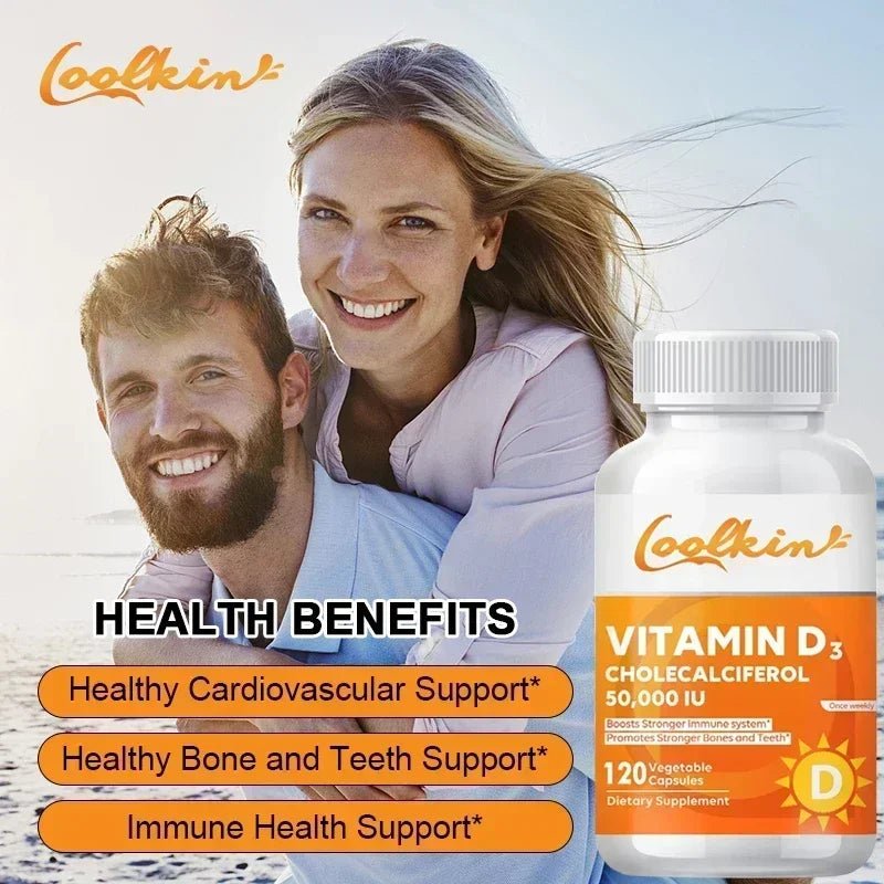 Vitamin D3 50000IU - Muscle Health, Strong Bones and Nervous System Health, Support Immune - TonicTrove