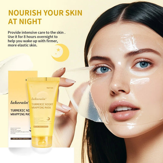 75ml Turmeric Night Wrapping Mask Collagen Face Mask Collagen Deep Hydration Moisturizing Sleeping Peel Off Mask Skin Care - TonicTrove