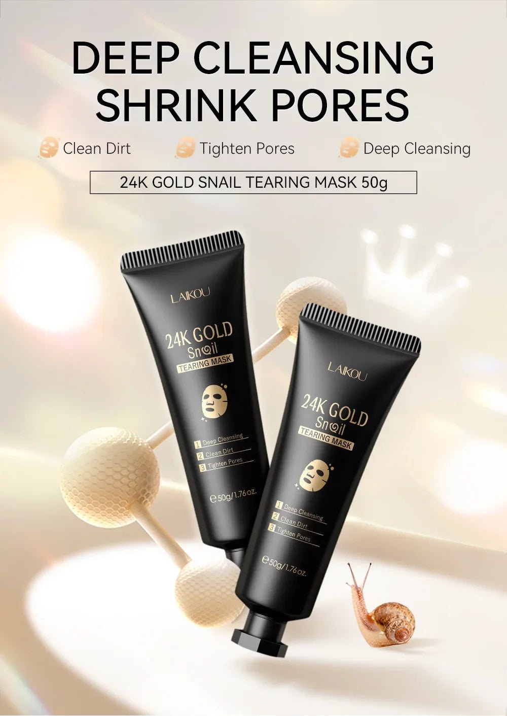LAIKOU 24K Gold Sakura, Peeling Face Mask (Anti Wrinkle) - TonicTrove