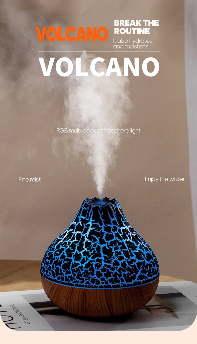 Multi choice light up Colourful Volcano Air Humidifier 300ml - TonicTrove