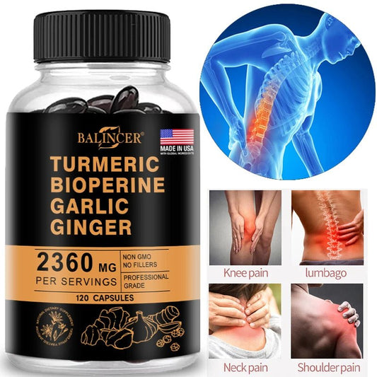 Turmeric Ginger Supplement for Digestive Health, Immune Health, Inflammation and Joint Health Powerful Formula - TonicTrove