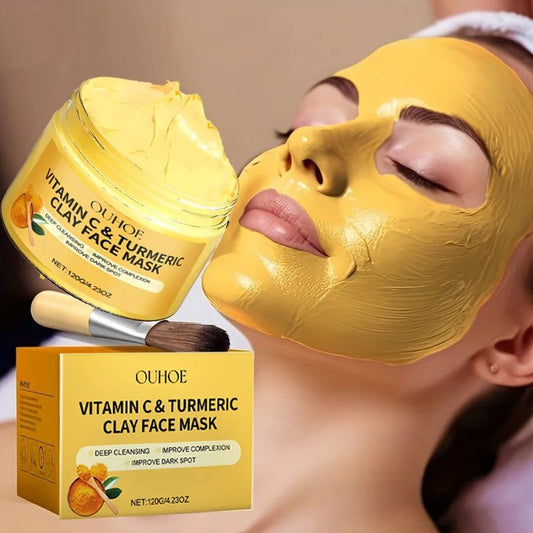 Vitamin C Exfoliating facial mask Turmeric Exfoliating facial mask Improve Pore Deep Cleaning facial mask Apply facial mask - TonicTrove